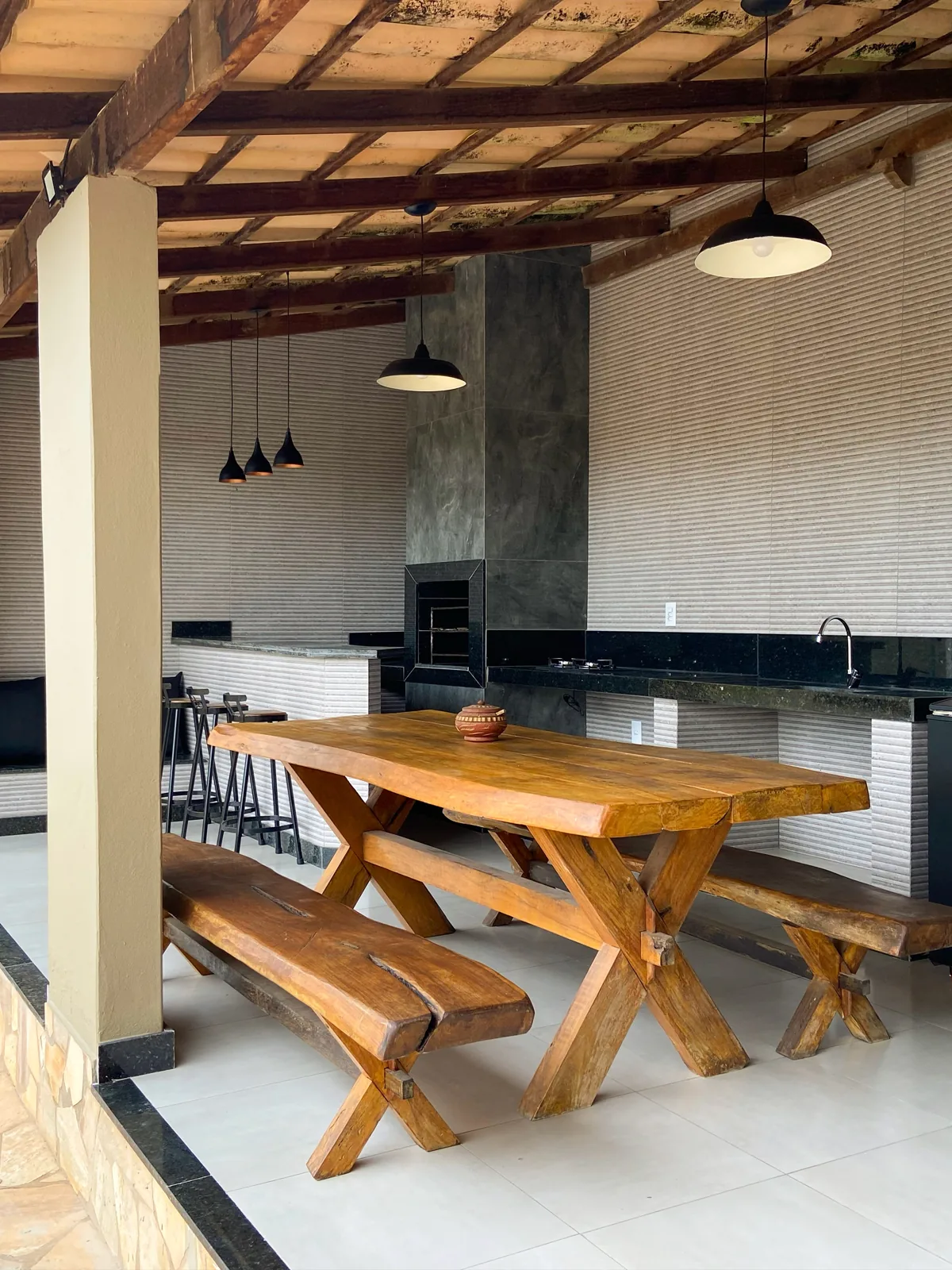 Área gourmet integrada ao lazer